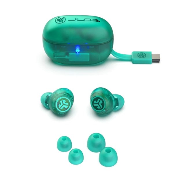 JLab Go Pop ANC Transparent Teal Active Noise Cancelling True Wireless Bluetooth Earphones - 8