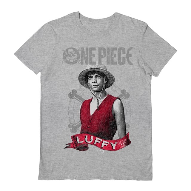 Live Action Luffy: Grey One Piece Tee (Large) - 1