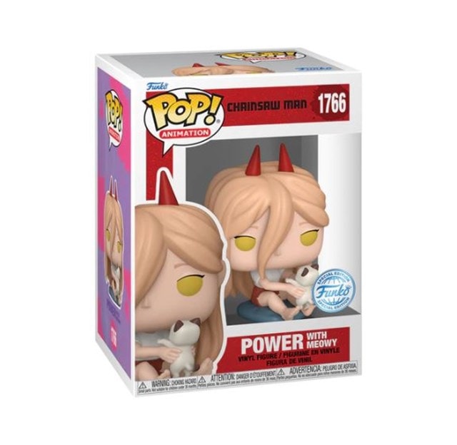 Power With Meowy With Chance Of Flocked Chase 1766 Chainsaw Man Funko Pop Vinyl - 2