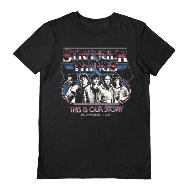 Stranger Things Official 'Logo' T-Shirt - Black Unisex Tee, Large
