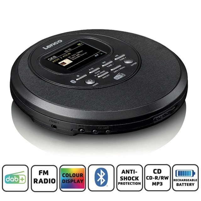 Lenco CD-500BK Black Bluetooth Portable CD Player With DAB+/FM Radio - 5