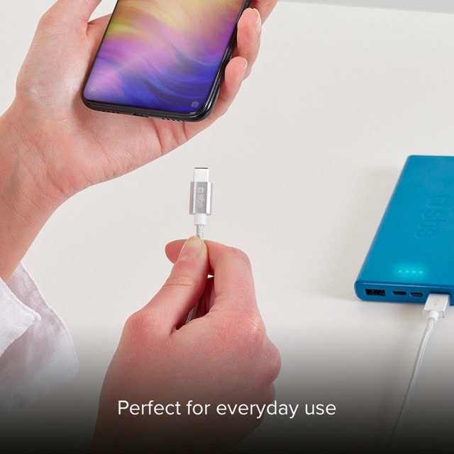 SBS Braided Silver USB-C Cable 1.5m - 6