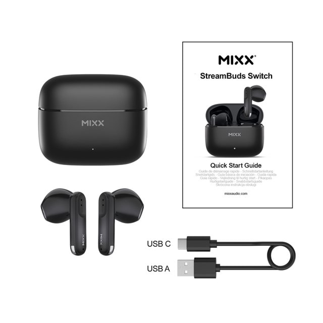 Mixx Audio StreamBuds Switch A7 Black True Wireless Bluetooth Earphones - 4