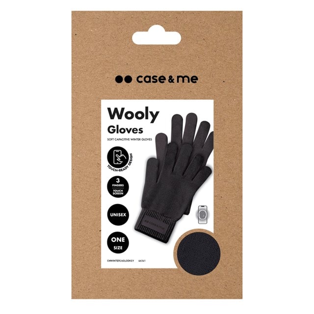 Case&Me Wooly Dark Grey Touchscreen Winter Gloves - 2