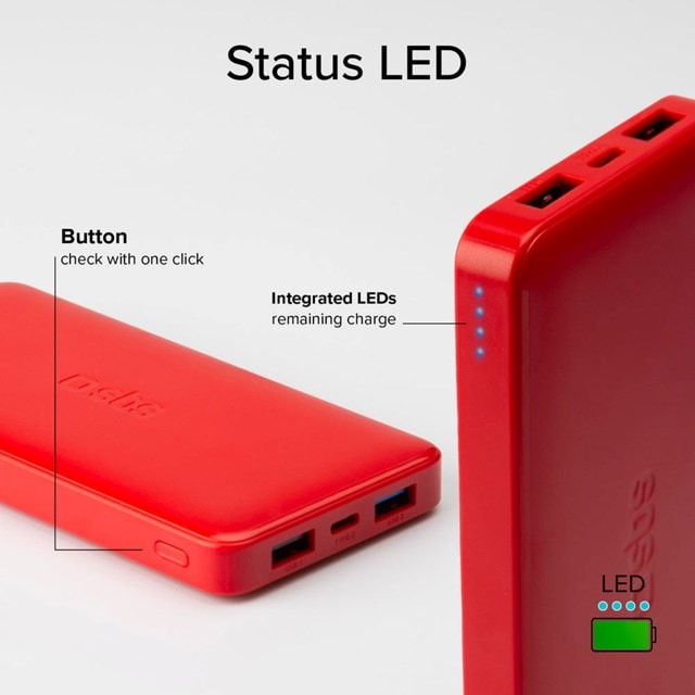 SBS 10W Red 10000mAh Power Bank - 6