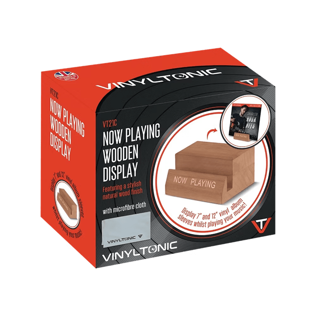 Vinyl Tonic NOW PLAYING Wooden Stand & Cleaning Cloth - 1