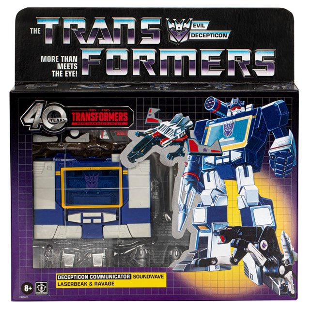 Transformers Retro 40th Anniversary Soundwave Laserbeak & Ravage Action Figure - 4