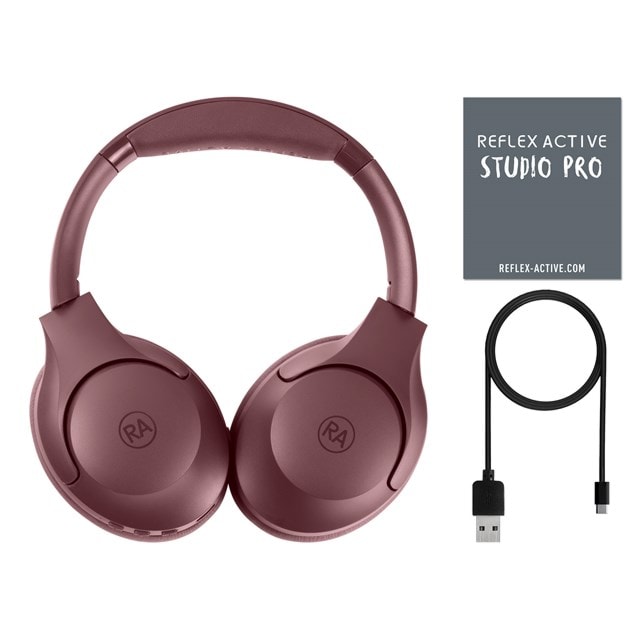 Reflex Audio Studio Pro Burgundy ANC Bluetooth Headphones - 2