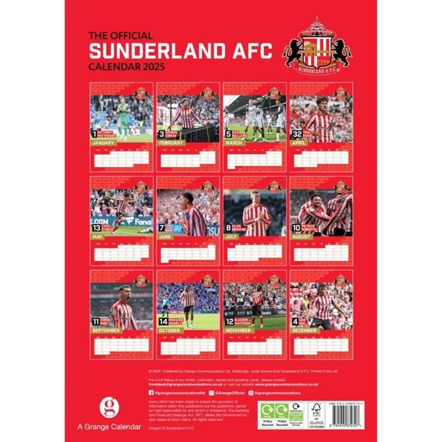 Sunderland FC 2025 Calendar A3 - 3