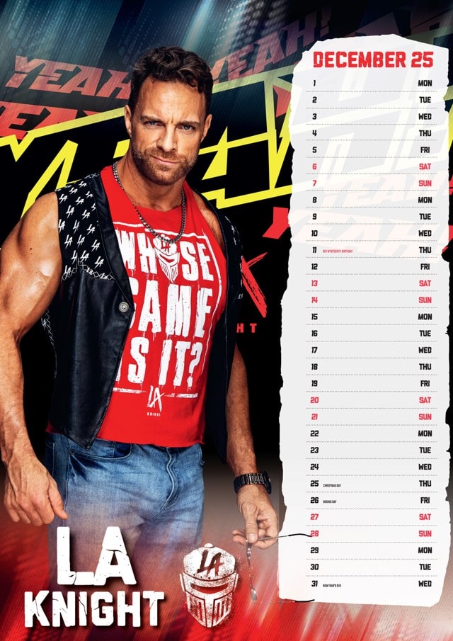 WWE Men 2025 A3 Calendar - 3