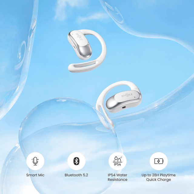 Shokz OpenFit Air White Open Ear True Wireless Bluetooth Earphones - 7