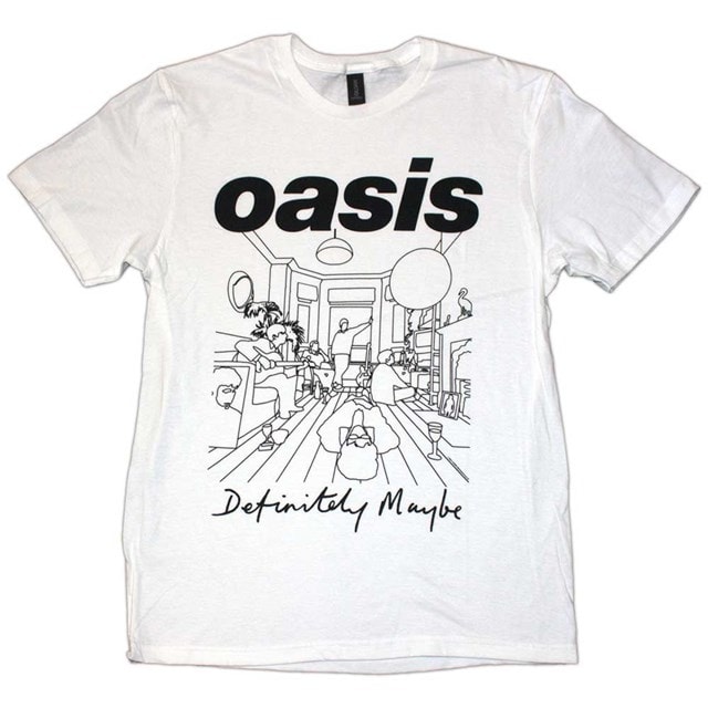 Oasis Definitely Maybe Line Drawing White Tee Small