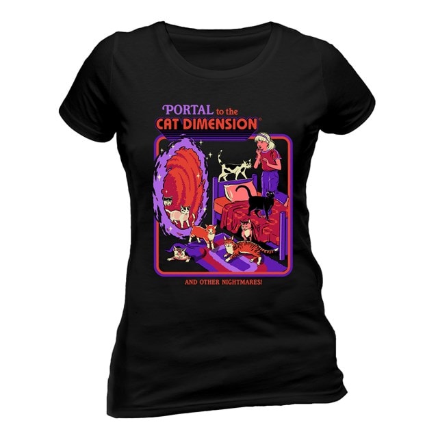 Steven Rhodes: Portal To The Cat Dimension Ladies Tee (Large) - 1