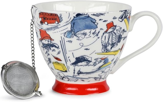 Classic Paddington Bear Art Group Gifting Footed Tea Cup & Strainer - 1