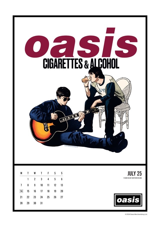 Oasis 2025 A3 Calendar - 8