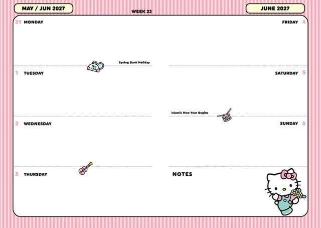 Hello Kitty 2027 A5 Diary - 2