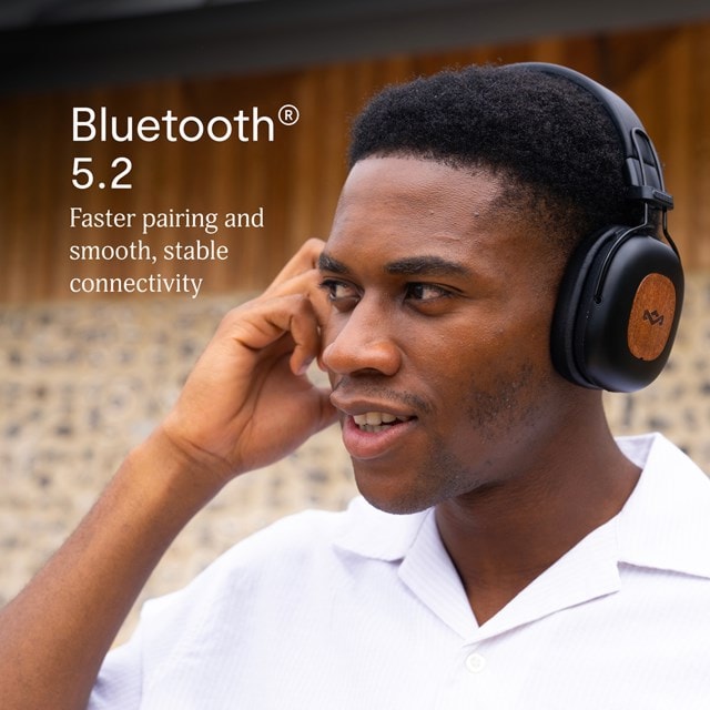 House Of Marley Positive Vibration Rebel Signature Black Active Noise Cancelling Bluetooth Headphone - 4