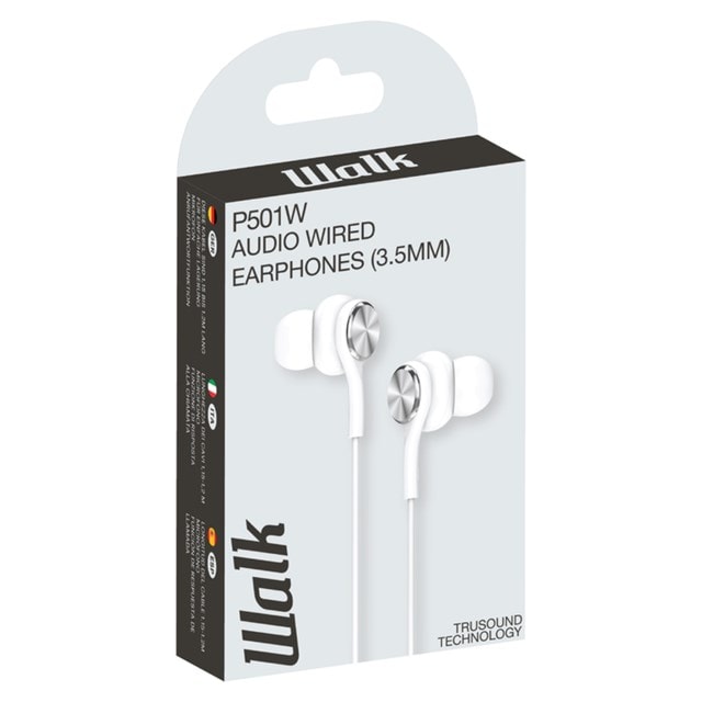 Walk Audio P502W White USB-C Earphones W/Mic - 3