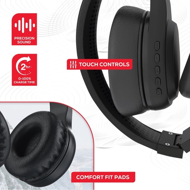 Rock BT On-Ear Black Bluetooth Headphones - 5