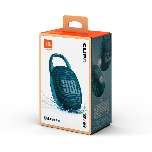 JBL Clip 5 Blue Bluetooth Speaker - 8