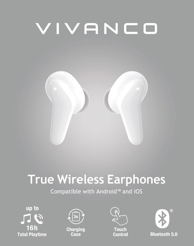 Vivanco Fresh Pair White True Wireless Bluetooth Earphones - 5