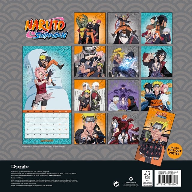 Naruto Shippuden 2027 Square Calendar - 2