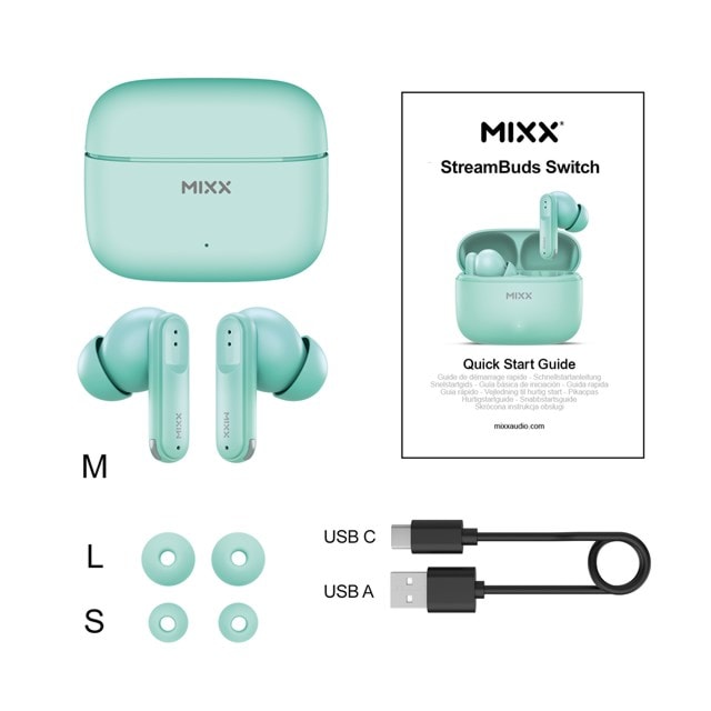 Mixx Audio StreamBuds Switch S7 Mint Green True Wireless Bluetooth Earphones - 4