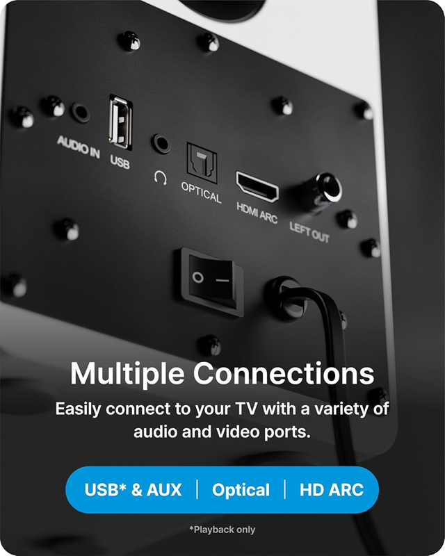 Majority D50X White Bluetooth Bookshelf Speakers - 5