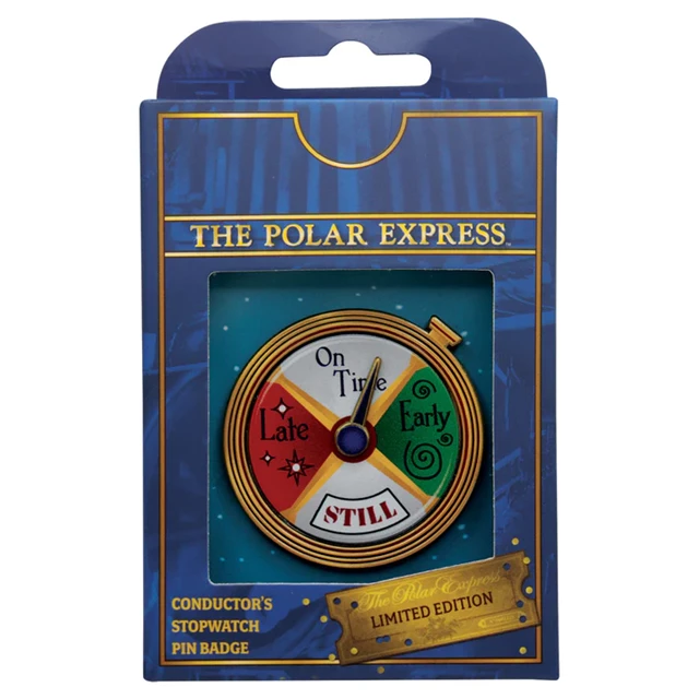 The Polar Express Conductor's Stopwatch Spinning Pin Badge - 2