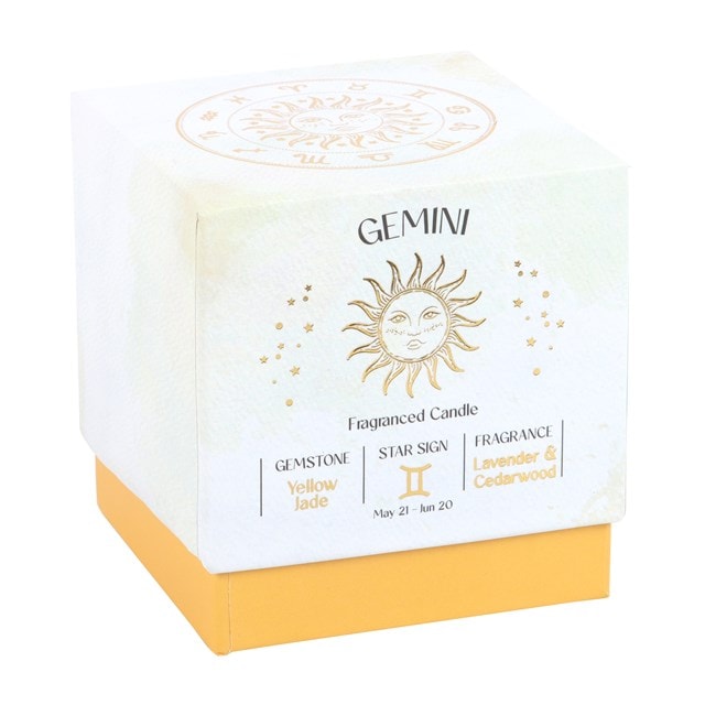 Gemini Lavender & Cedarwood Gemstone Zodiac Candle - 4