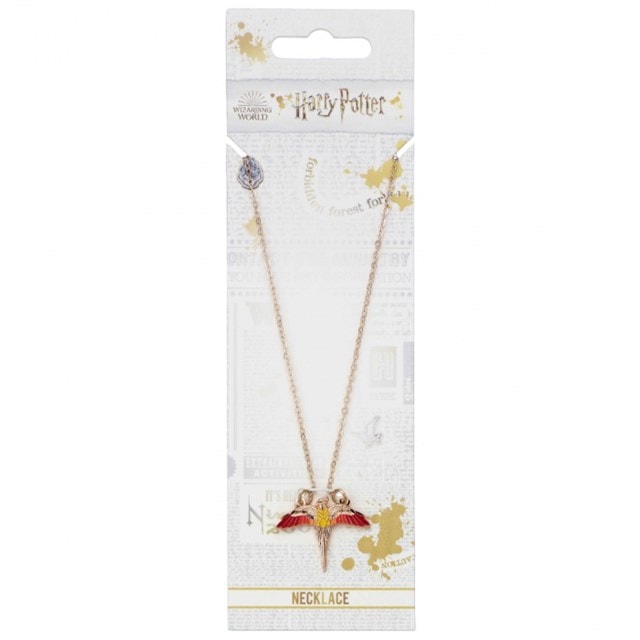 Rose Gold Plated Fawkes Harry Potter Necklace - 4