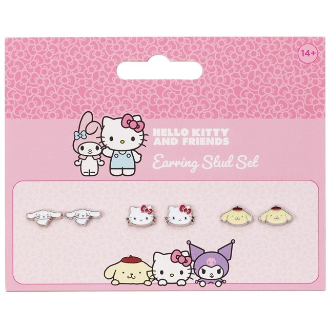 Hello Kitty, Cinnamoroll & Pompompurin Sanrio Trio Stud Earring Set - 3