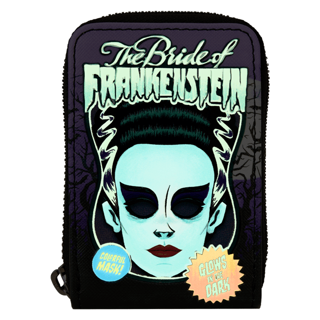 Bride Of Frankenstein Neon Mask Universal Monsters Loungefly Zip Around Wallet - 2