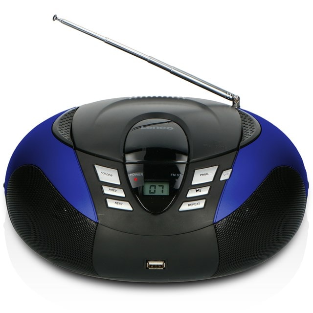Lenco SCD-37 USB Blue CD Player with FM Radio - 3