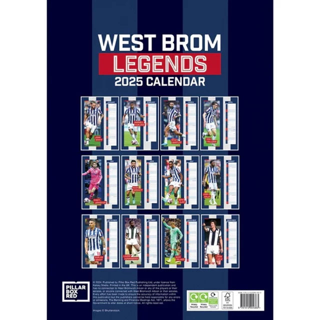 West Brom Legends 2025 A3 Calendar - 4