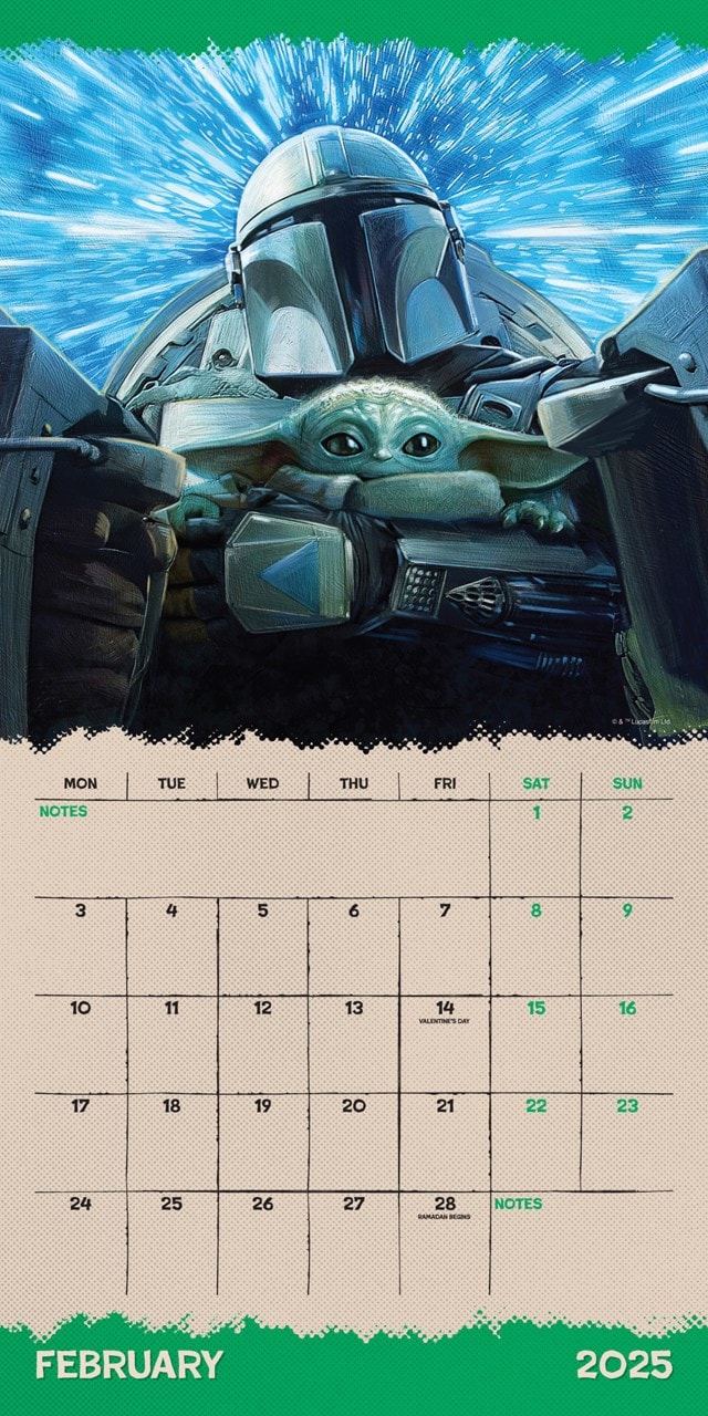 Mandalorian Grogu Star Wars 2025 Square Calendar - 3