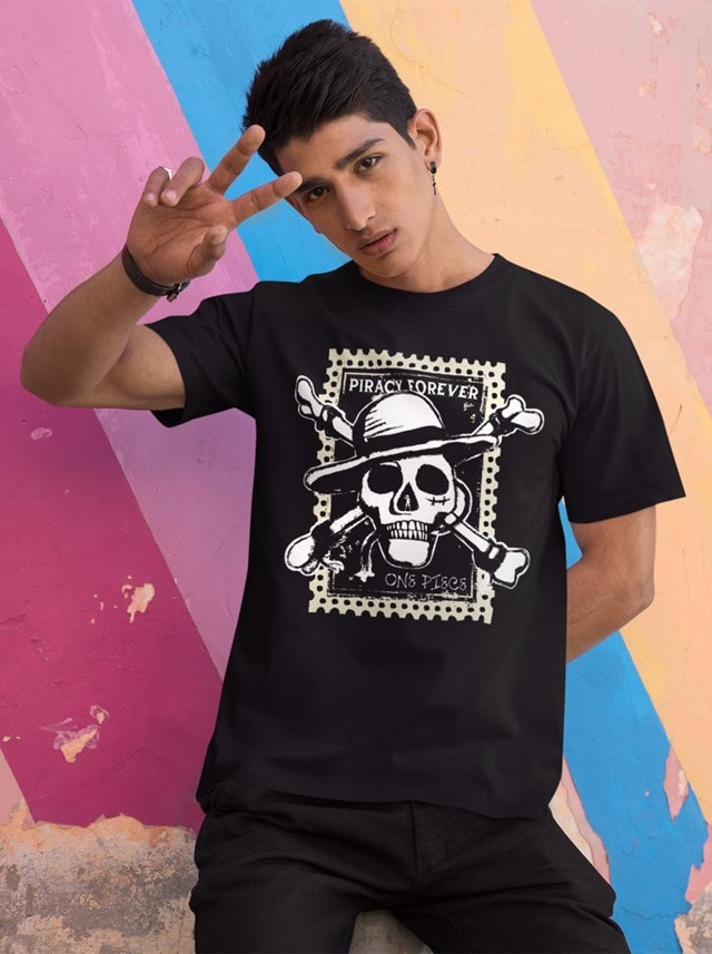 One Piece Piracy Forever Black Tee (Extra Large) - 2