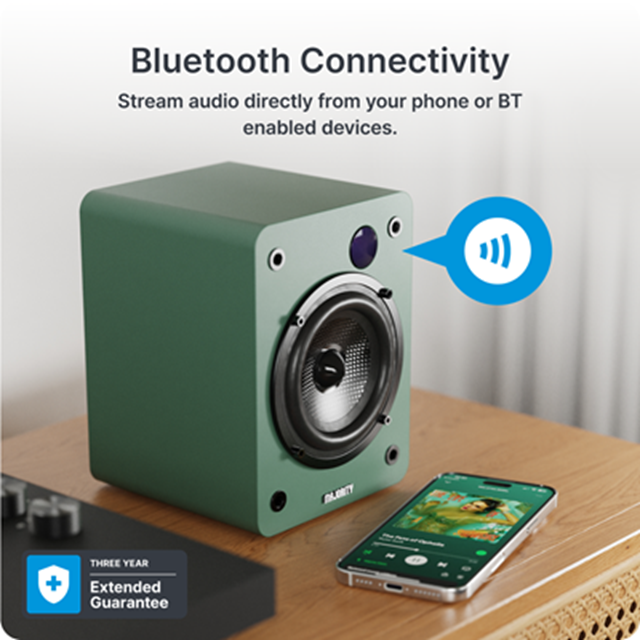 Majority D50X Green Bluetooth Bookshelf Speakers - 3