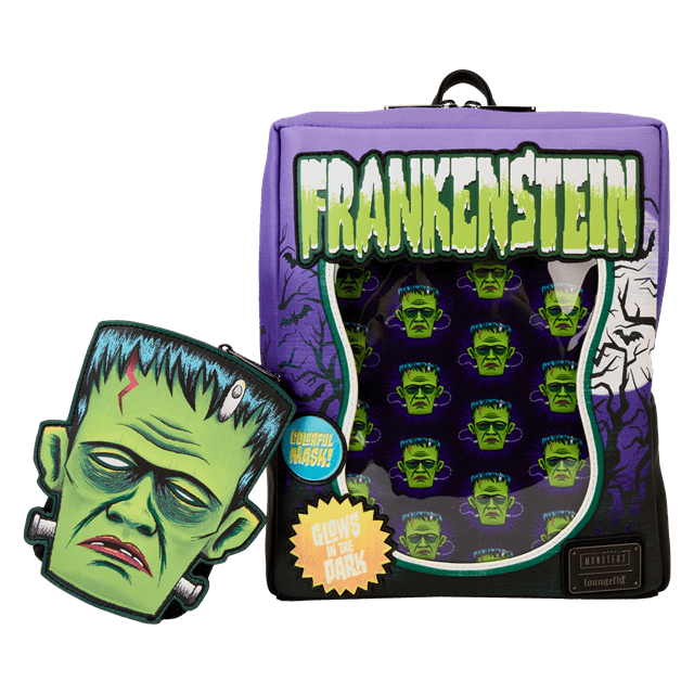 Frankenstein Neon Mask Universal Monsters Loungefly Mini Backpack - 3