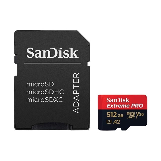 SanDisk 512GB Extreme PRO micro-SDXC Card & Adapter - 3