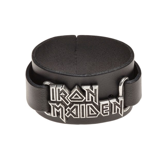 Iron Maiden Logo Bracelet Leather Wriststrap Jewellery - 1