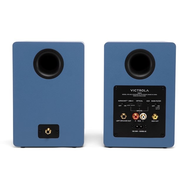 Victrola Tempo Blue Bluetooth Bookshelf Speakers - 5