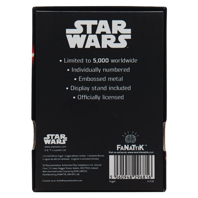 Luke And Darth Vader Star Wars Episode V Empire Strikes Back Collectible Ingot - 5