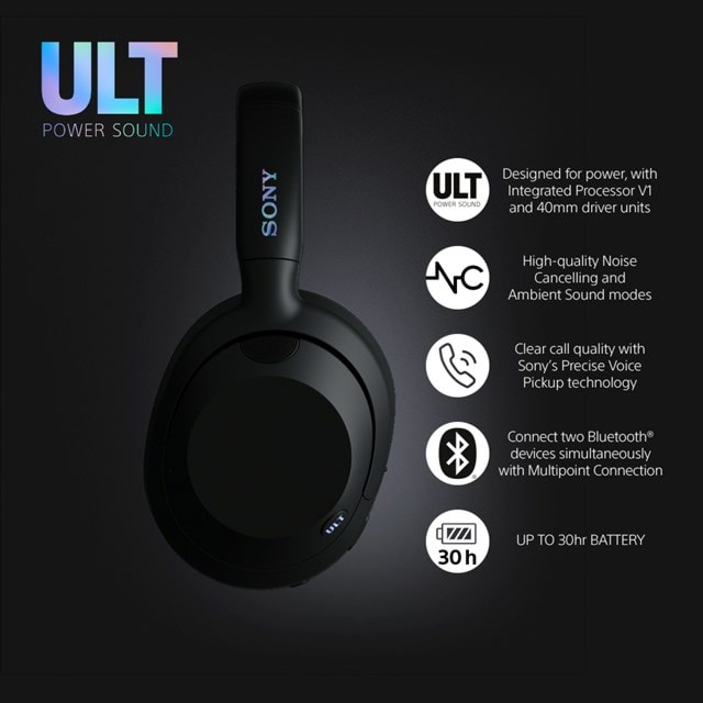 Sony ULT Black Active Noise Cancelling Headphones - 2