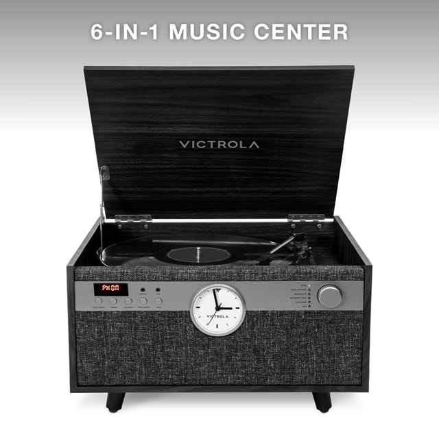 Victrola Century Black Bluetooth Turntable with Clock, CD & Cassette - 2