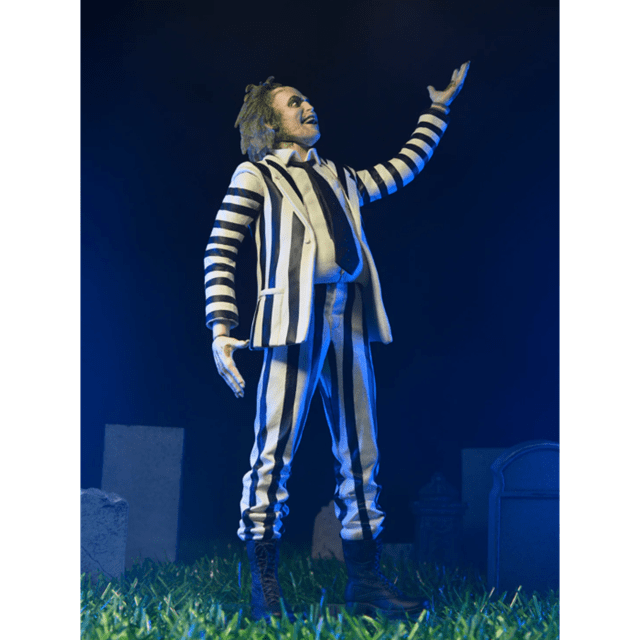 Black And White Striped Suit Beetlejuice In Blister Packaging Neca Scale Action Figure - 4