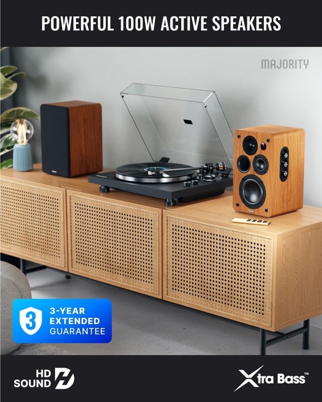 Majority D100X Walnut Bluetooth Bookshelf Speaker - 2