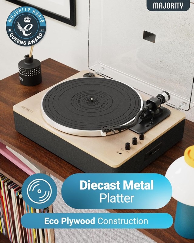 Majority Folio Oak Bluetooth Turntable - 4