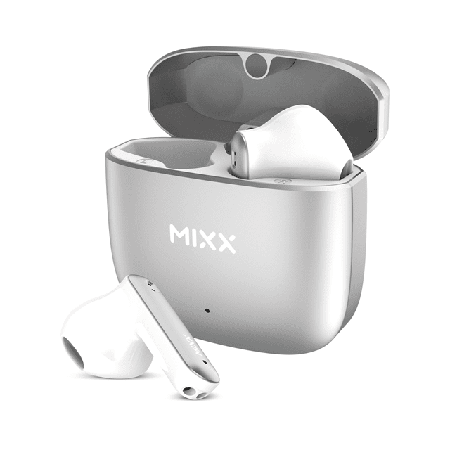 Mixx Audio Streambuds Custom 3 Silver/White True Wireless Bluetooth Earphones W/Clear Voice - 1