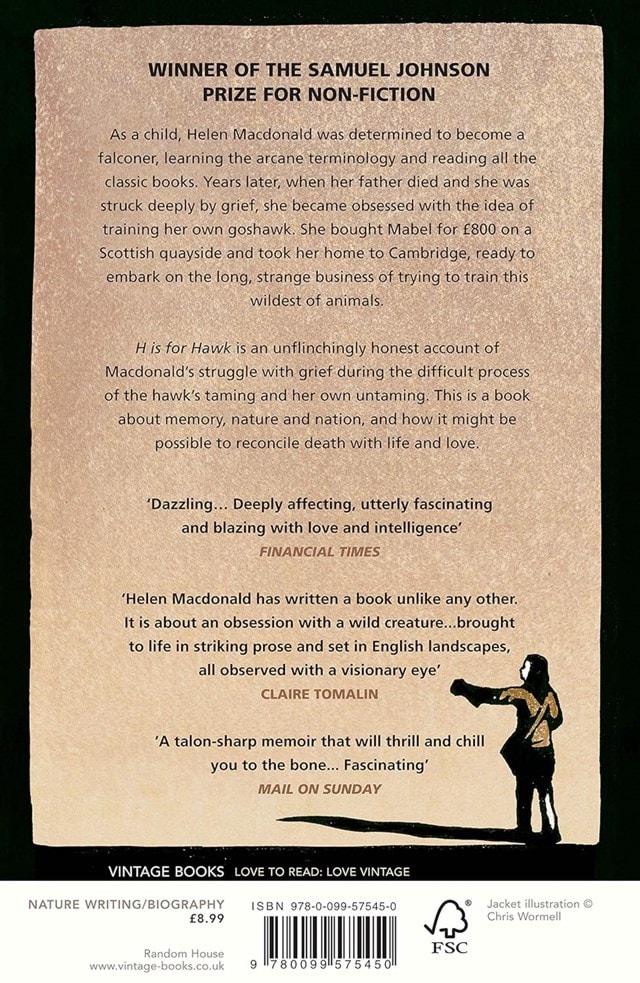 H Is For Hawk Paperback By Helen Macdonald - 2